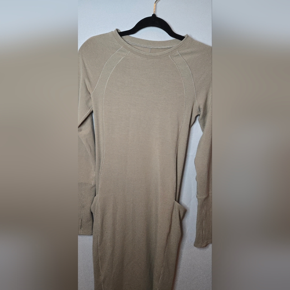 Lululemon Om And On Beige Tan Long Sleeve Dress Women's Small - Picture 5 of 8